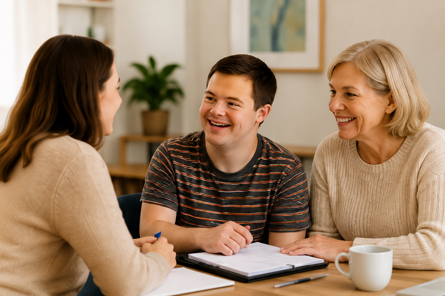 Support Coordinator meeting with client and family